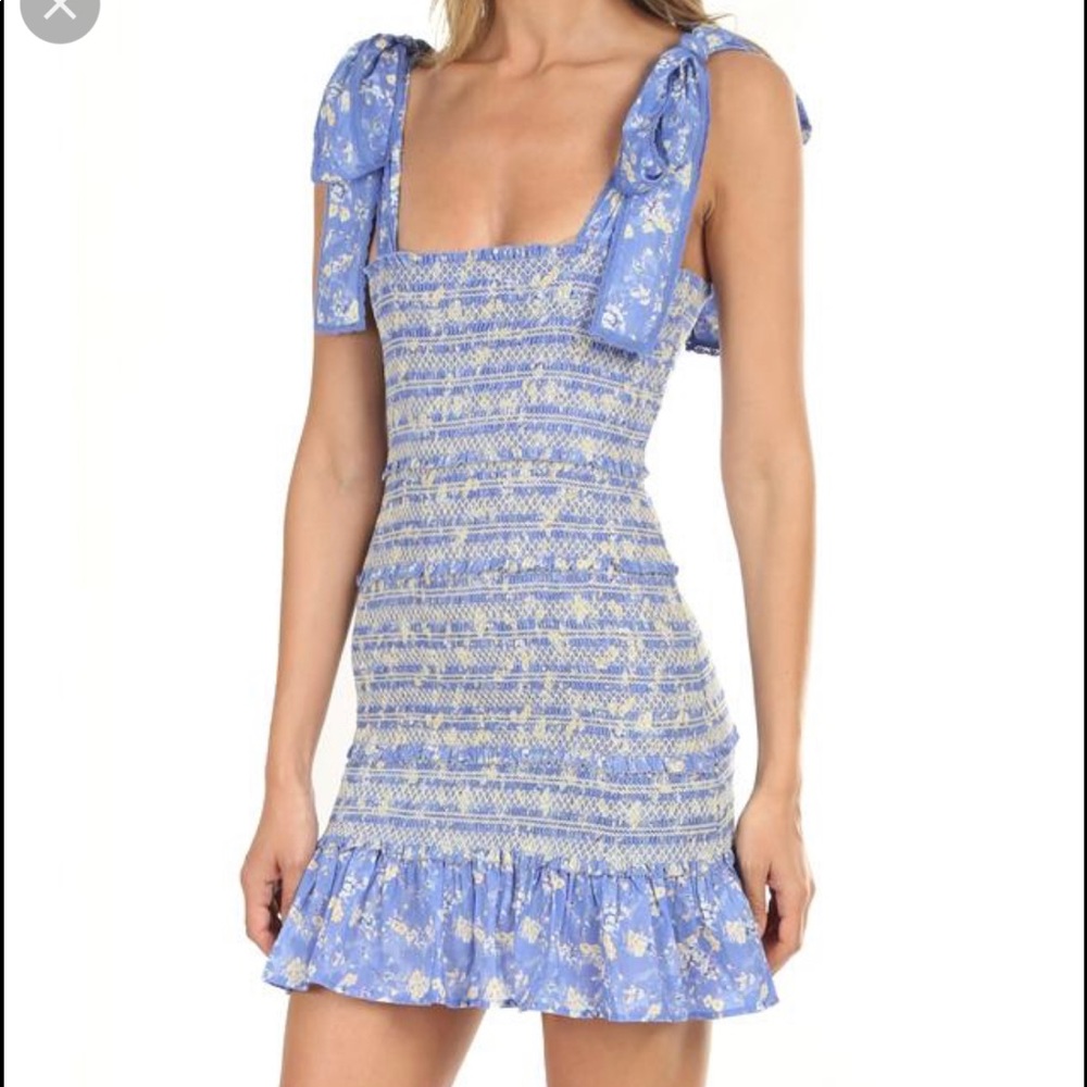 Loveshackfancy blue jay belle dress in small